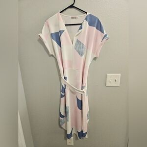 Women's Pastel Abstract Color Block Dress Size XXL